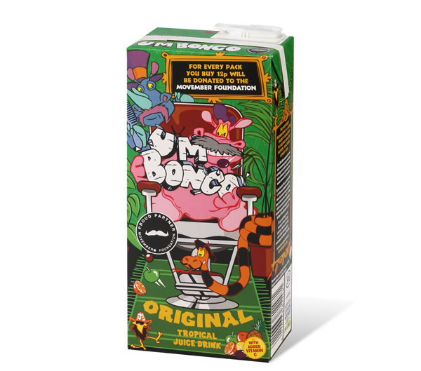 Juice drink Um Bongo has created a limited edition of its tropical flavour juice drink in support of the Movember fundraising campaign. All the Um Bongo characters who appear on pack feature Movember moustaches and there will also be information about the charity and a call to get involved with the month-long Um Bongo activities online.