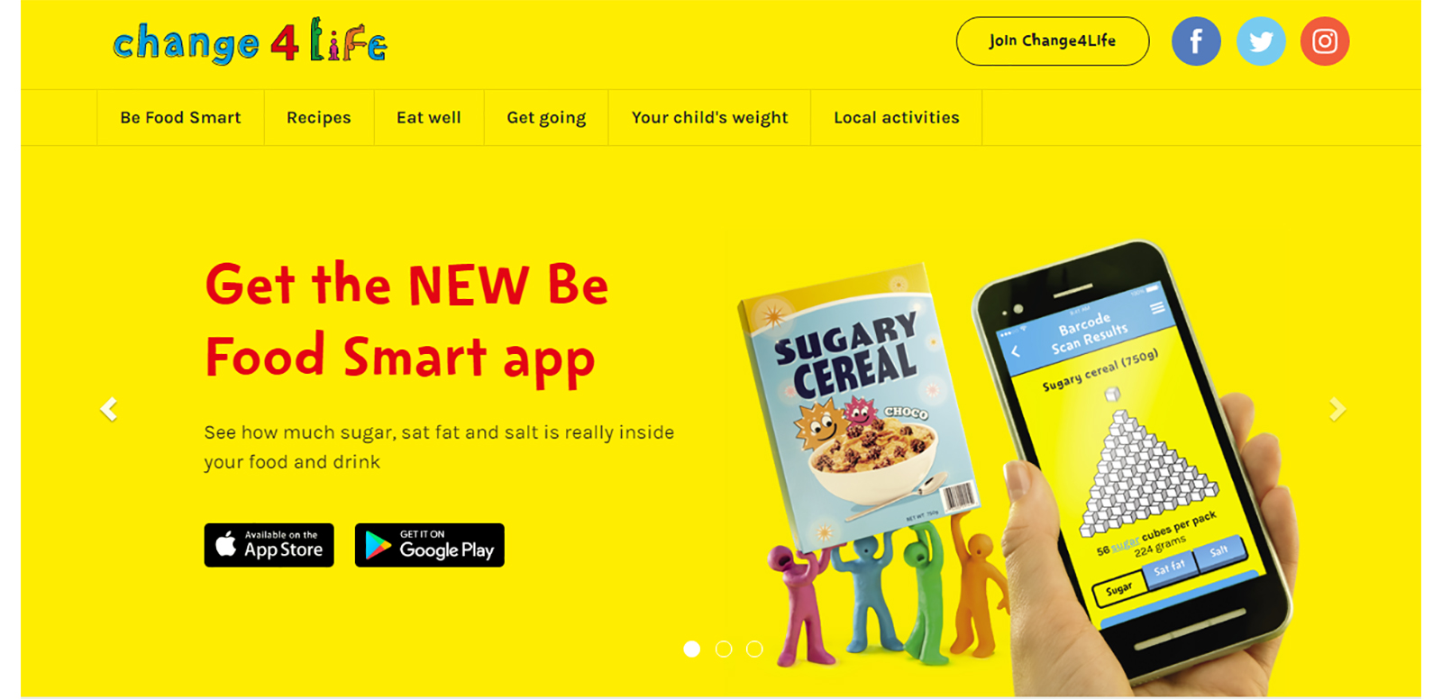 The latest Change4Life campaign, backed up a by a free app which scans product barcodes and compares ingredients, aims to educate families about the significant amount of sugar children are consuming even before they get to school.