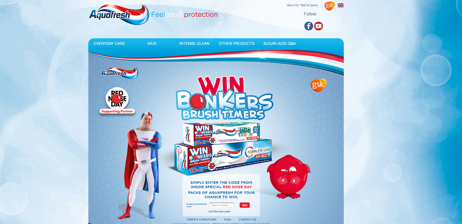 GSK’s Aquafresh oral care brand has linked with Comic Relief 2017 and will be donating 10p from the sale of every specially themed pack from the Little Teeth, My Big Teeth and Complete Care ranges. Promotional packs will also offer consumers the chance to win Snuffles, a “huffing, puffing, burping, singing” Aquafresh Bonkers Red Nose character brush timer.