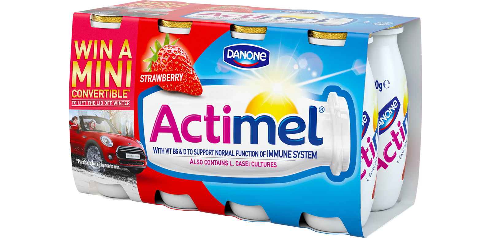 Actimel, the yogurt drink brand from Danone, is giving consumers the chance to win one of three MINI Cooper Convertibles as part of its ‘Lift the lid off winter’ campaign, which aims to encourage people to stay positive in the face of the elements and lower temperatures.