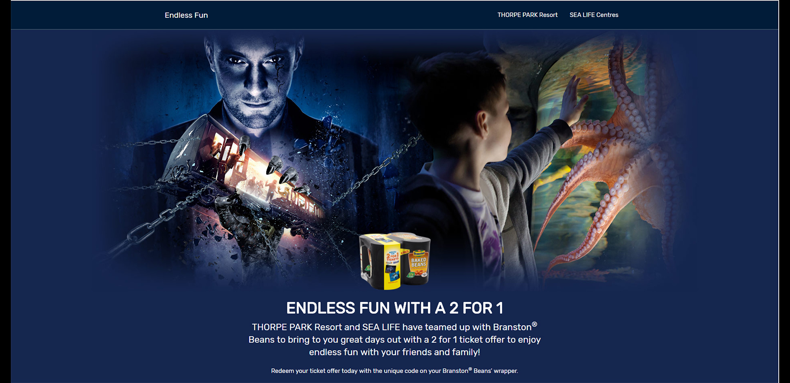Beans brand Branston has announced the return of its two-for-one ticket deal with Merlin Entertainments for the second year running, offering tickets to 13 Merlin attractions including Thorpe Park Resort and Sea Life Centres.