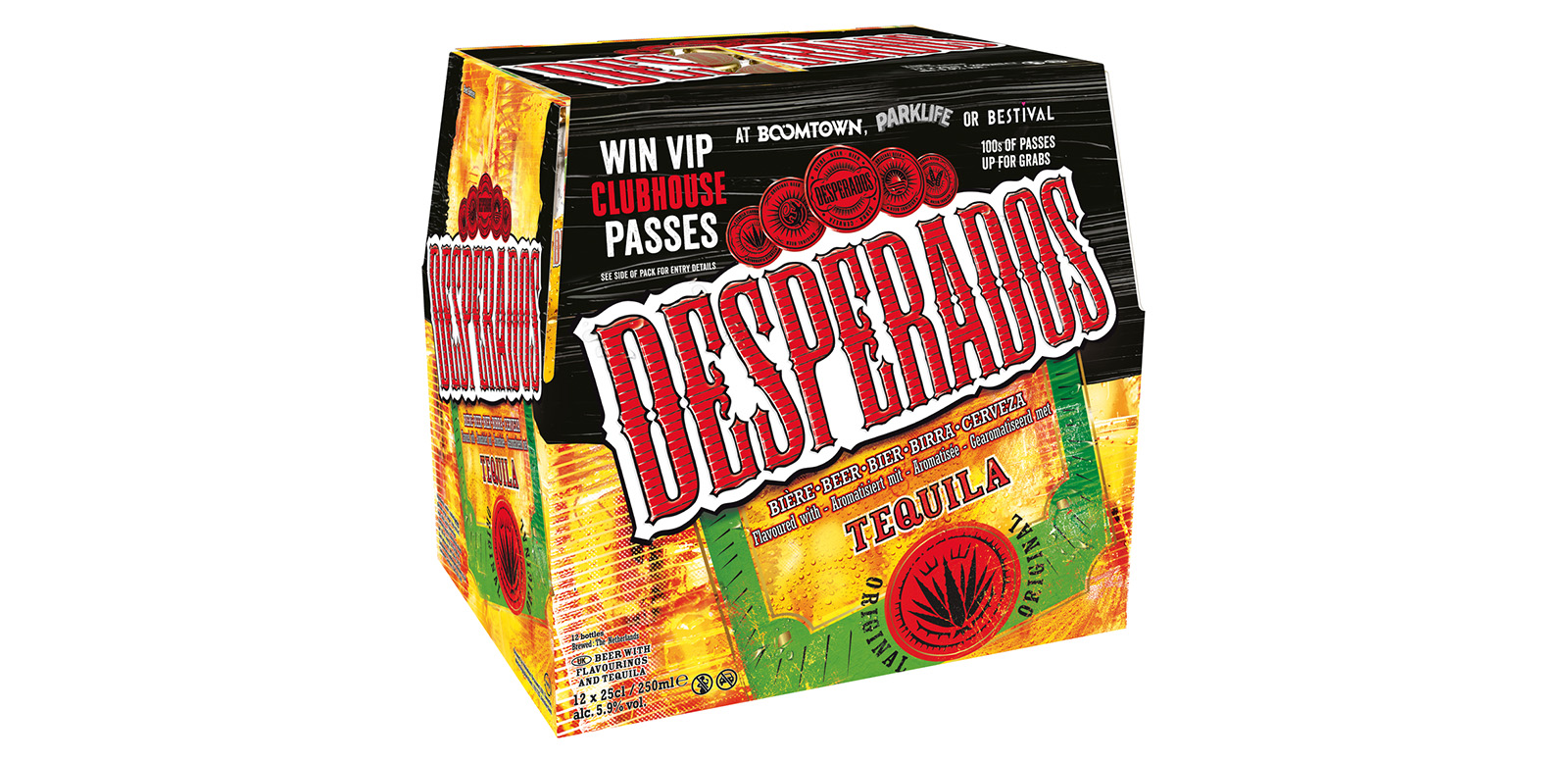 Heineken has launched an on-pack promotion for its Desperados tequila-flavoured beer which highlights the brand’s sponsorship of three of the biggest music events taking place across the country.