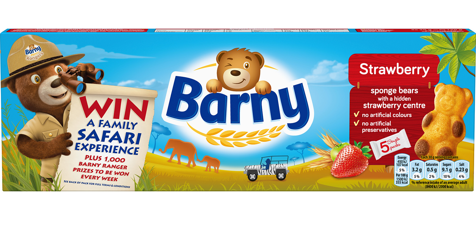 Children’s biscuit brand Barny is launching a new on-pack promotion, Rangers, which offers consumers the chance to win the top prize of a five-night family safari to Kruger National Park in South Africa, plus 500 Barny binoculars and 500 Discovery Diary activity books to be won every week.