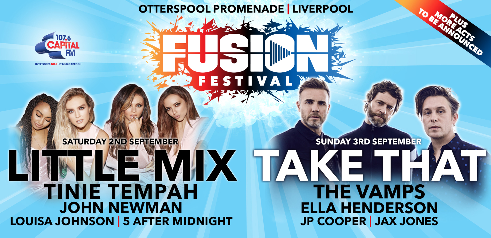 McDonald’s and Cadbury have both signed up as brand partners for the fifth Fusion Festival, taking place this year over the weekend of September 2-3 in Liverpool. Capital FM is again official media partner.