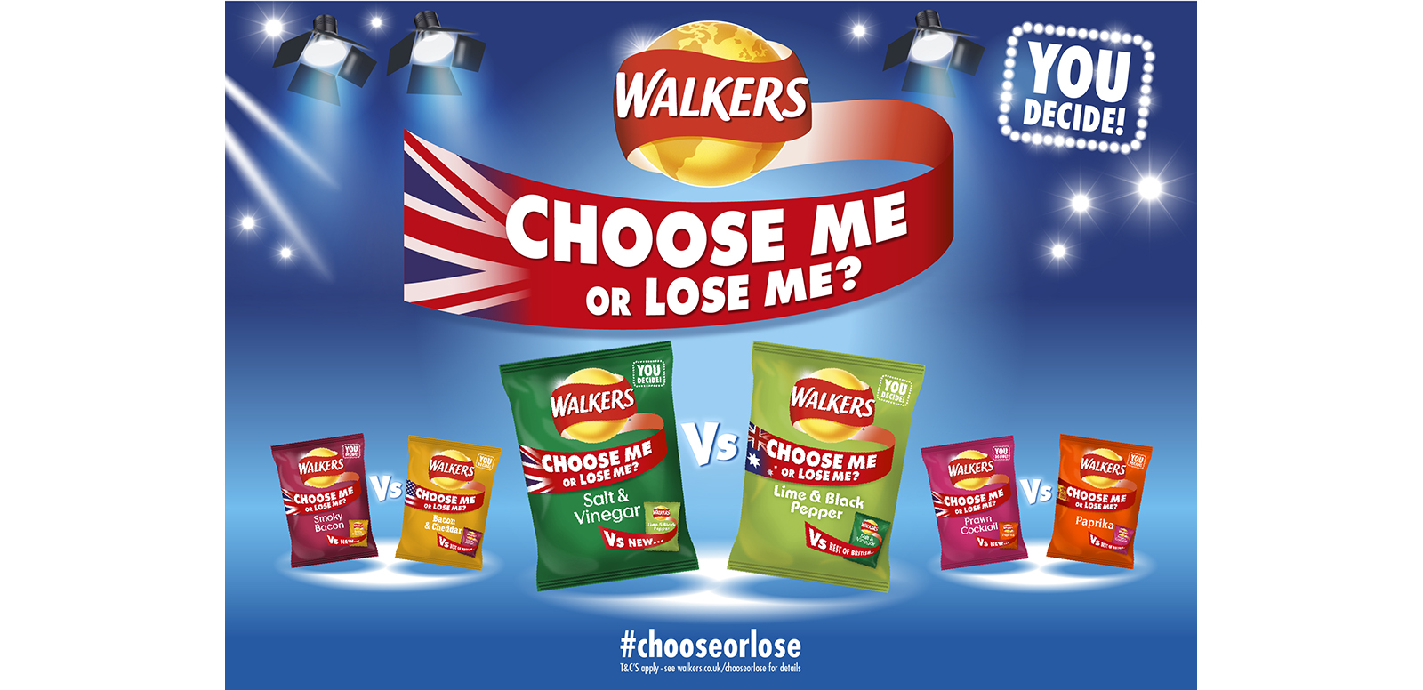 Walkers has launched yet another flavour campaign, this time pitting three UK flavours against three from around the world, with consumers being asked to vote to swap one for the other.