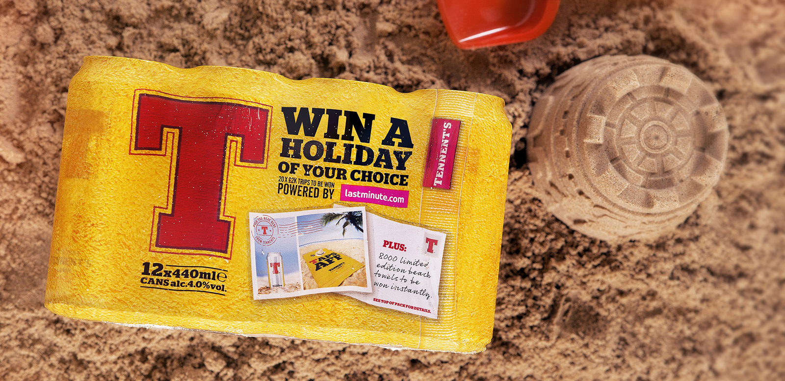 Tennent’s Lager is expanding its ‘Here to serve’ campaign with an on-pack competition offering consumers the chance to win one of 20 lastminute.com holidays worth £2,000 or one of 8,000 limited edition ‘banter branded’ beach towels.