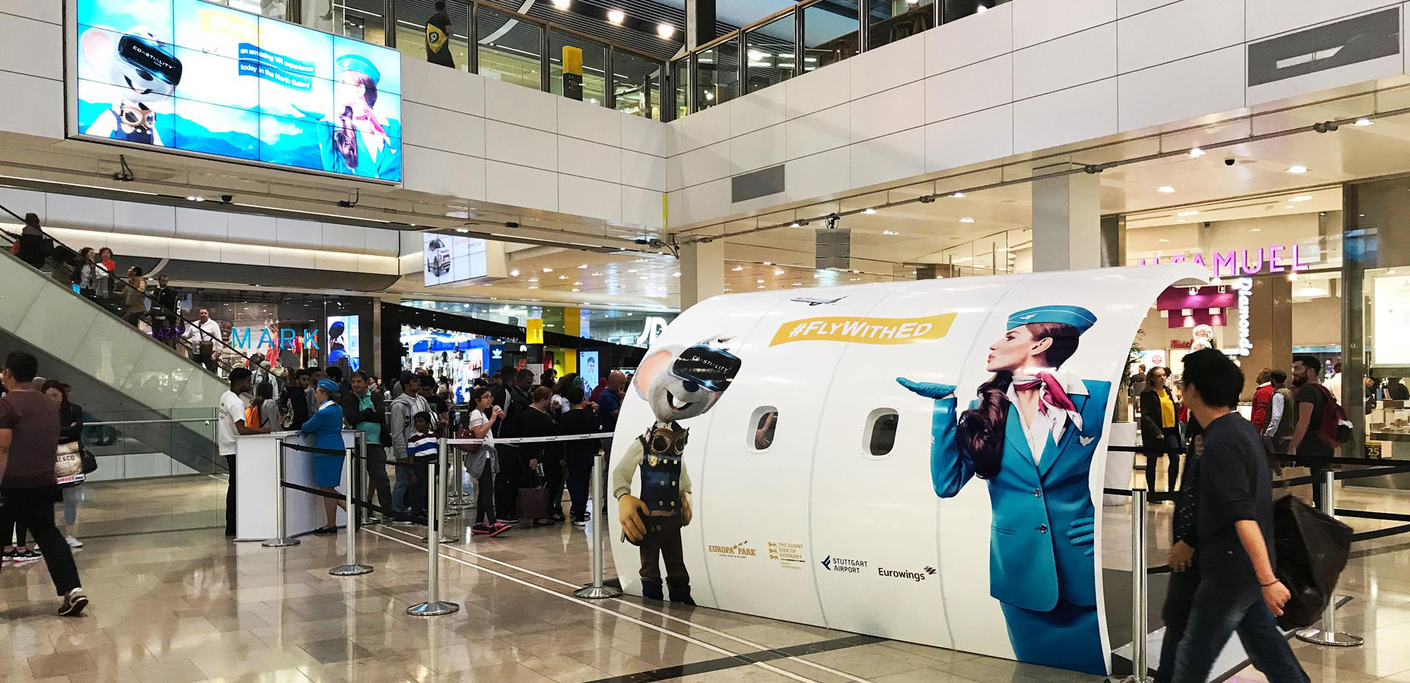 German low-cost airline Eurowings, the State Tourist Board Baden-Württemberg, Europa-Park, and Stuttgart Airport have once again partnered to promote their destinations and brands in the UK via a Virtual Reality experiential activation at Westfield Stratford City.