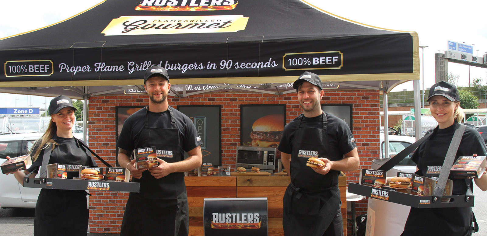 Snack food brand Rustlers is running a nationwide sampling campaign for its recently-launched Gourmet burger range.