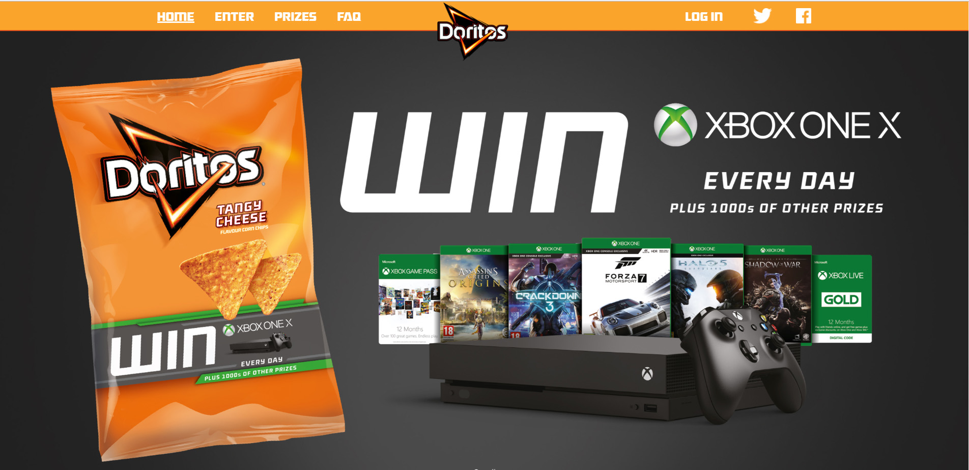 PepsiCo-owned snack brand Doritos has teamed up with Xbox to offer consumers the chance to win more than 70,000 prizes, including the new Xbox One X.
