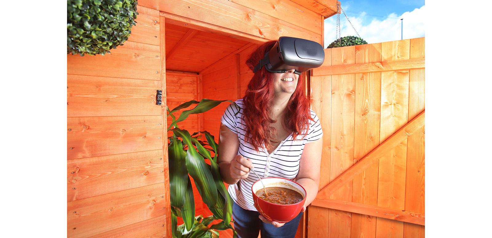 GLORIOUS! Soups has launched what it is calling the world’s first ‘wellness shed’, complete with a unique virtual reality (VR) mindfulness experience that involves stirring a VR pot of soup as slowly as possible. The VR is accompanied by binaural music which is scientifically proven to improve mindfulness.