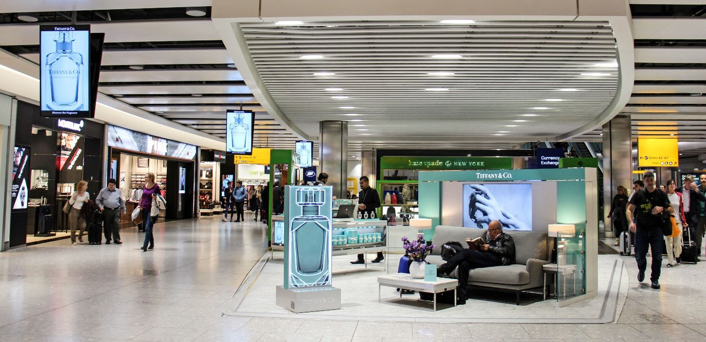 Tiffany is marking the launch of its new signature fragrance to the UK market with experiential activity in one of the busiest areas of Heathrow’s Terminal 5.