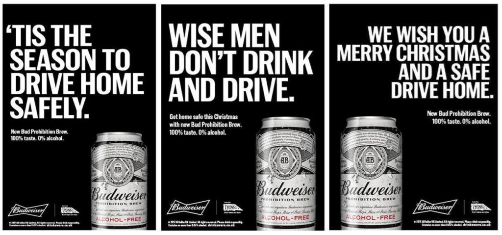 AB InBev, the world’s biggest beer company, has been supporting its new alcohol-free beer, Budweiser Prohibition, with a UK anti-drink drive digital and Out Of Home campaign, plus a sampling drive through Tesco.