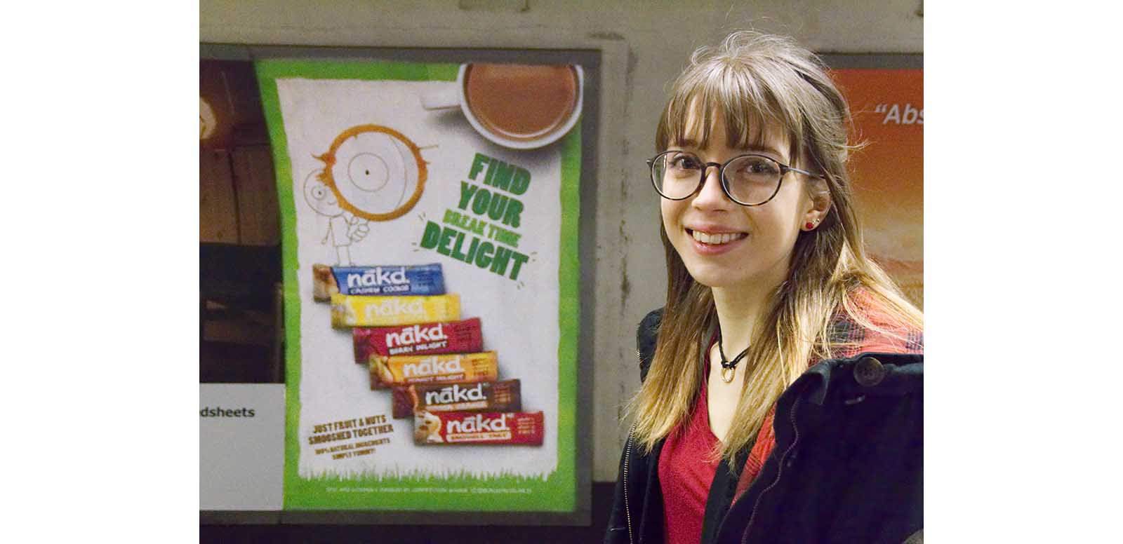 Wholefoods snack bar brand Nākd is showcasing the winning doodles from two fans who entered its ‘Add a little Delight’ social media competition on OOH media