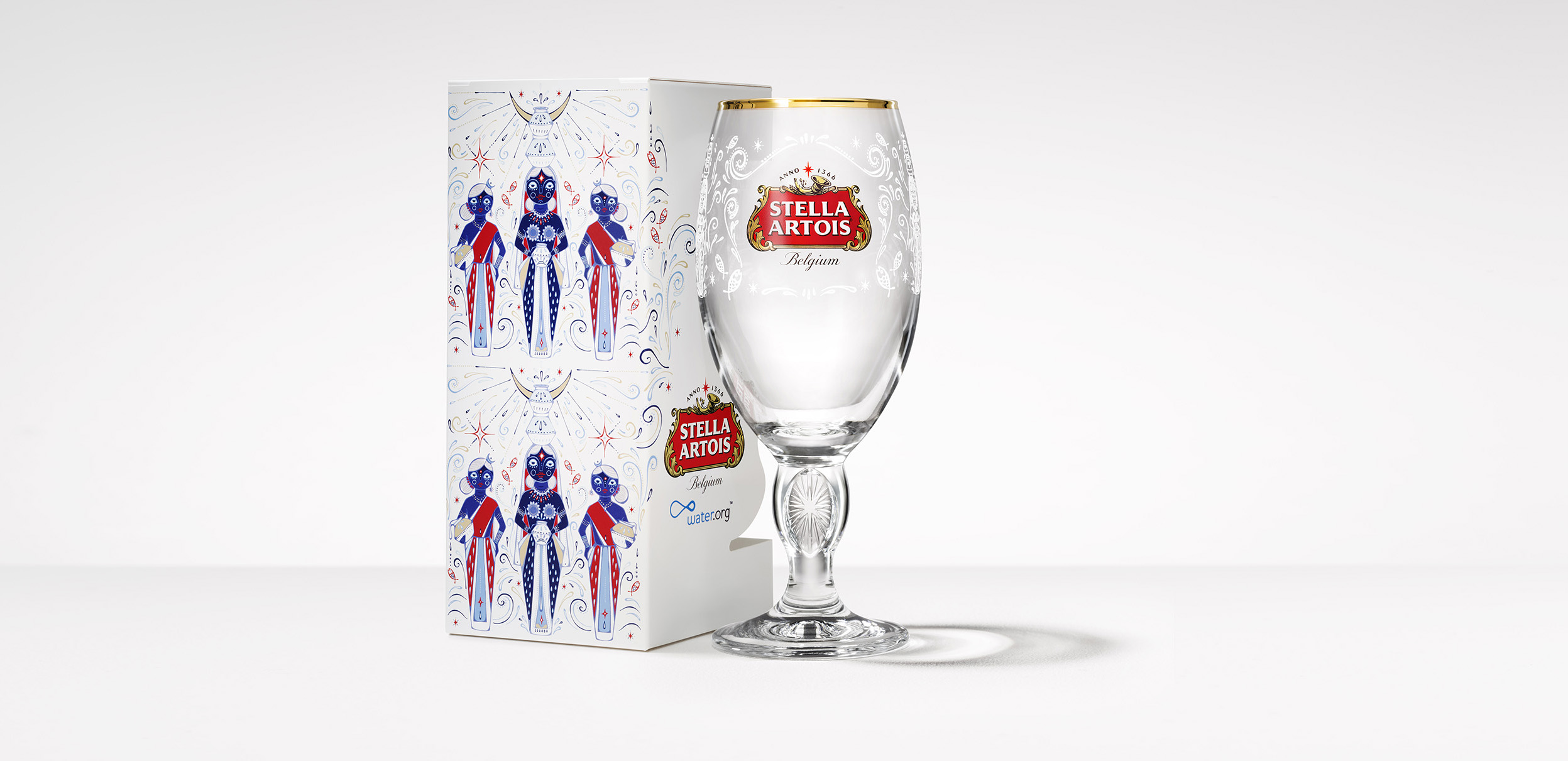 Stella Artois, AB InBev’s premium beer brand, has announced a new UK promotional campaign as part of its global partnership with Water.org, aimed at helping give people in the developing world access to clean water. In the US, consumers can help provide water for third world inhabitants by buying special limited edition Stella chalices designed by local artists (image above shows the Indian chalice).