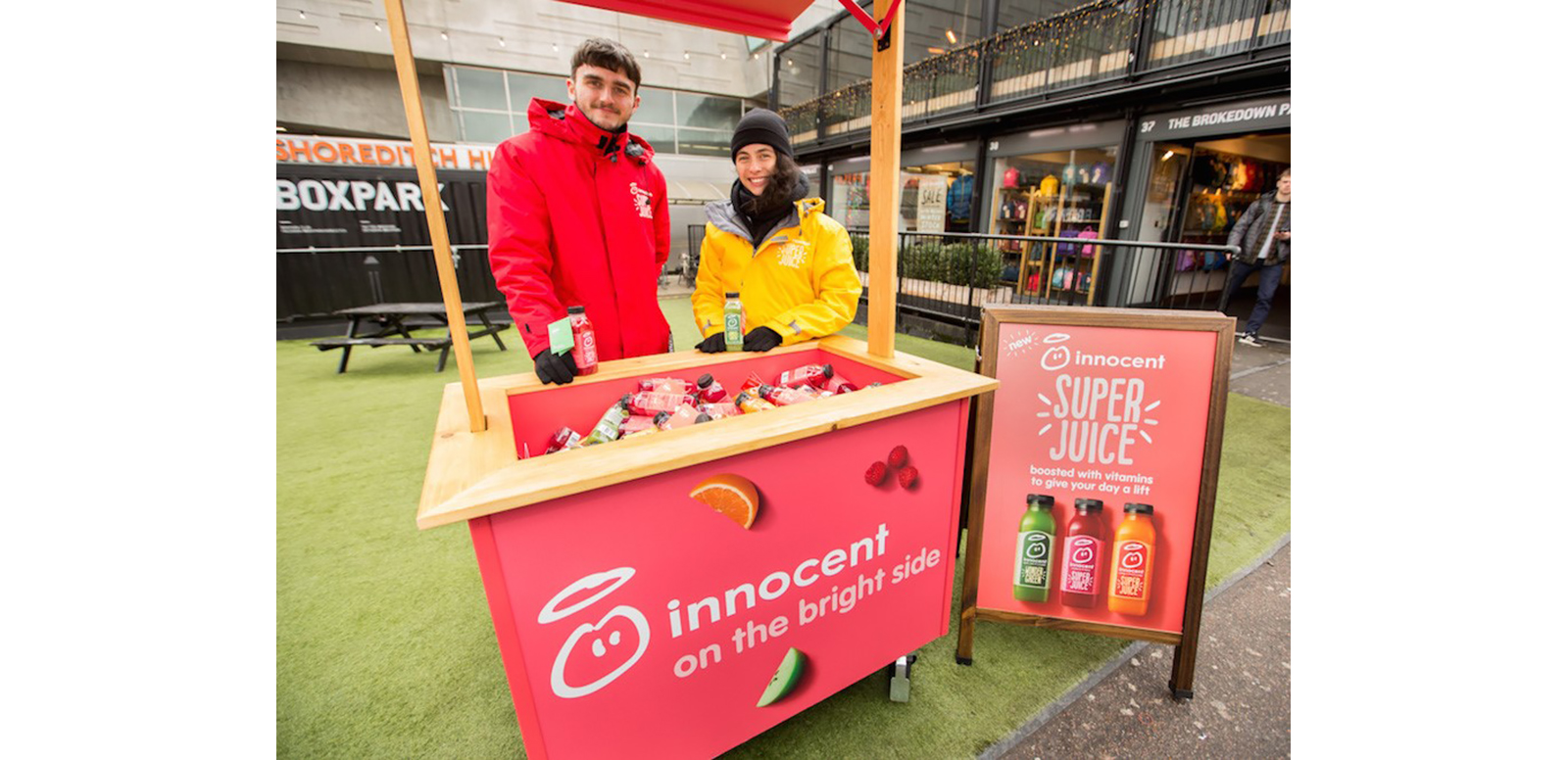 A new campaign to support the launch of Super Juice, innocent’s most ‘nutritionally dense’ juice, is giving Londoners the chance to try the three recipes (Apple, Pear and Cucumber, Raspberry and Cherry, and Orange and Blood Orange) while out and about in the UK capital.