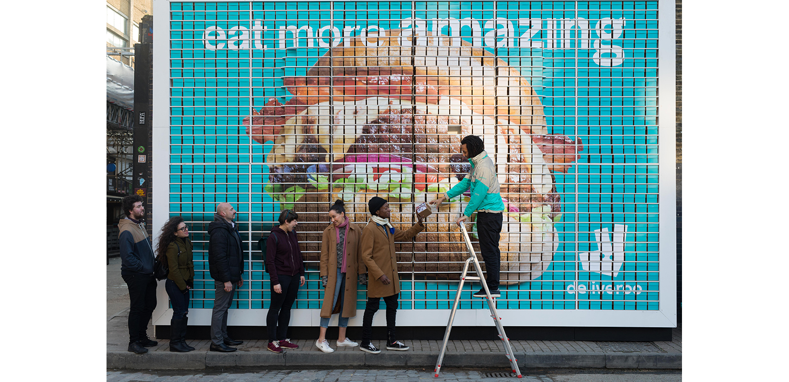 On-demand delivery service Deliveroo celebrated the fact that it has now delivered 10 million burgers in the UK since launch in 2013 with what it claims was the world’s first billboard made entirely out of burgers, all of which were free for passers-by to eat.