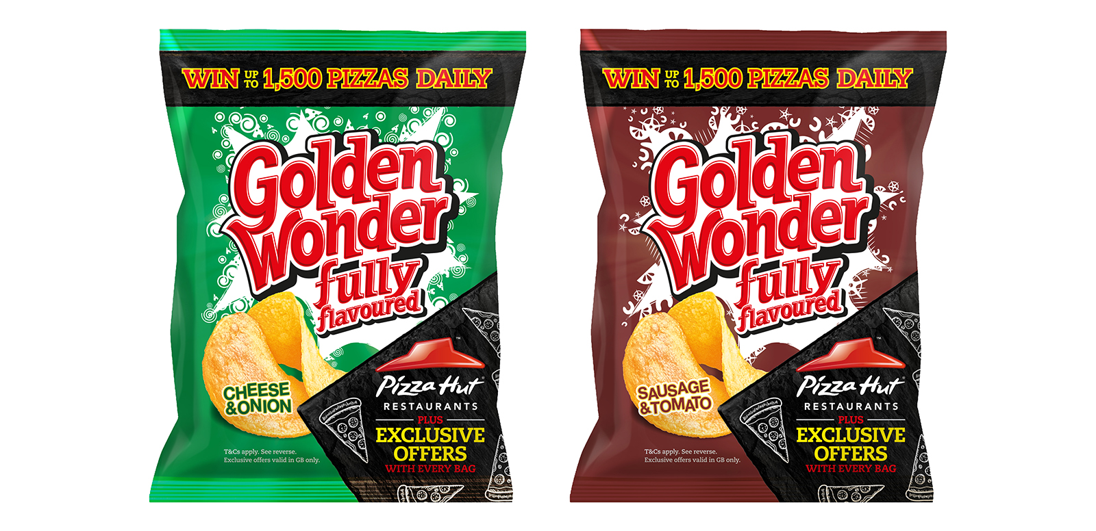 Leading savoury snack brand Golden Wonder is rewarding customers through a major on-pack promotion in partnership with Pizza Hut Restaurants.