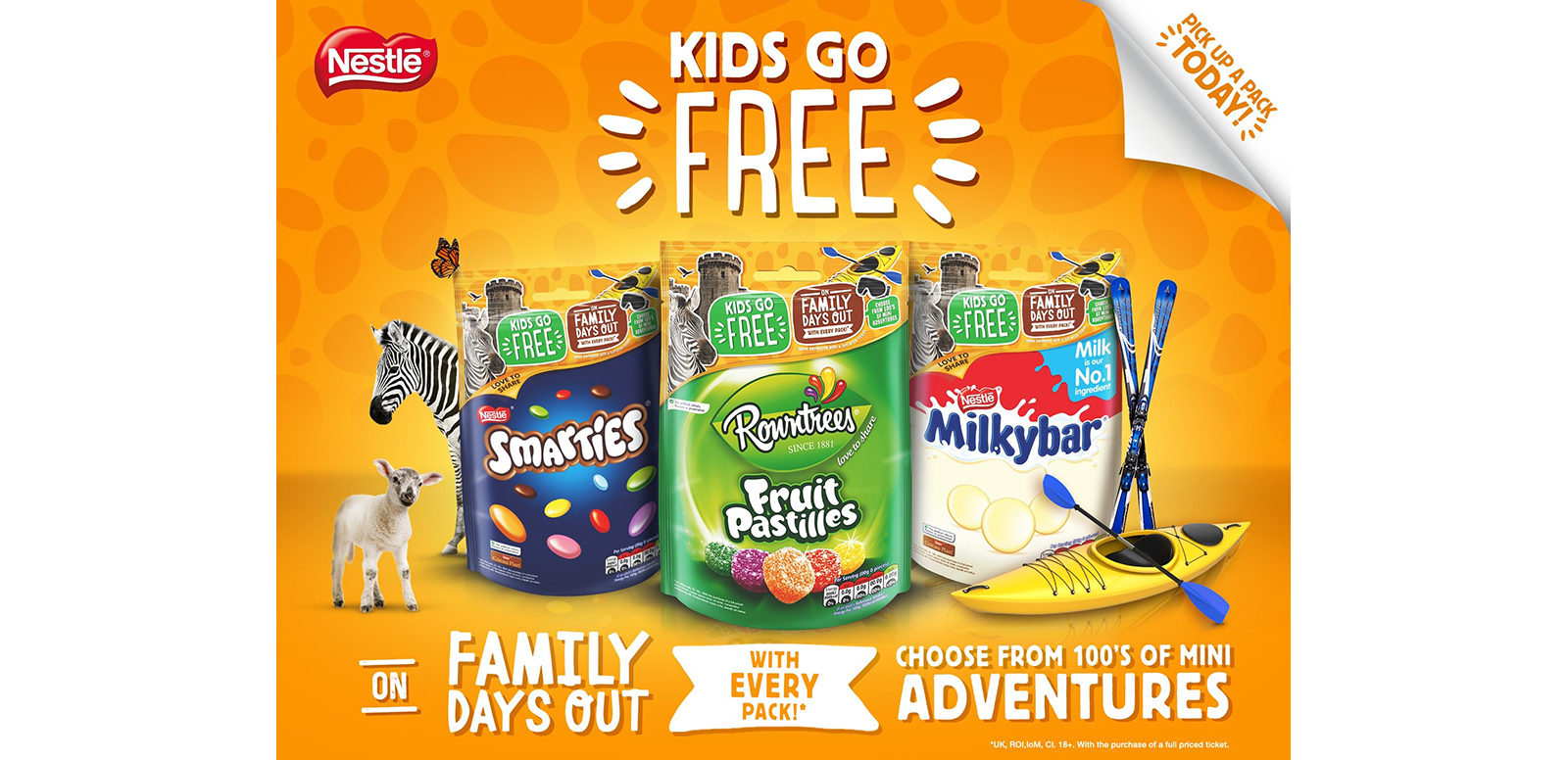 Nestlé has partnered with hundreds of venues across the UK and Ireland to encourage families to spend more time together and do something fun, as part of a new ‘Kids Go Free’ on-pack promotion.