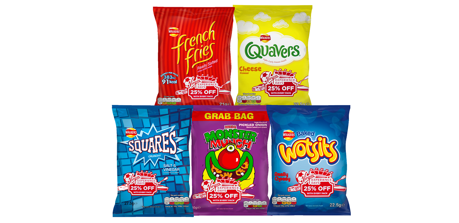 Walkers, the UK’s leading savoury snacking brand, has launched an on-pack promotion offering shoppers 25% off Virgin Experience Days over the summer period.