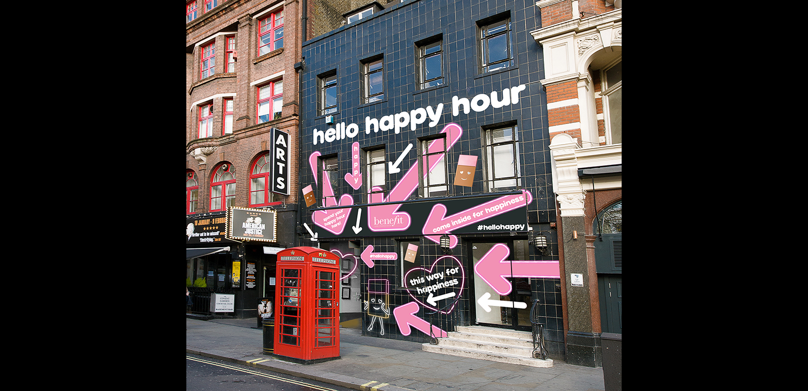 Benefit Cosmetics has teamed up with happiness expert Laura Jane Williams to create the Hello Happy House, designed to take guests on a journey through the differing states of happiness during an immersive ‘Happy Hour’ with a difference.