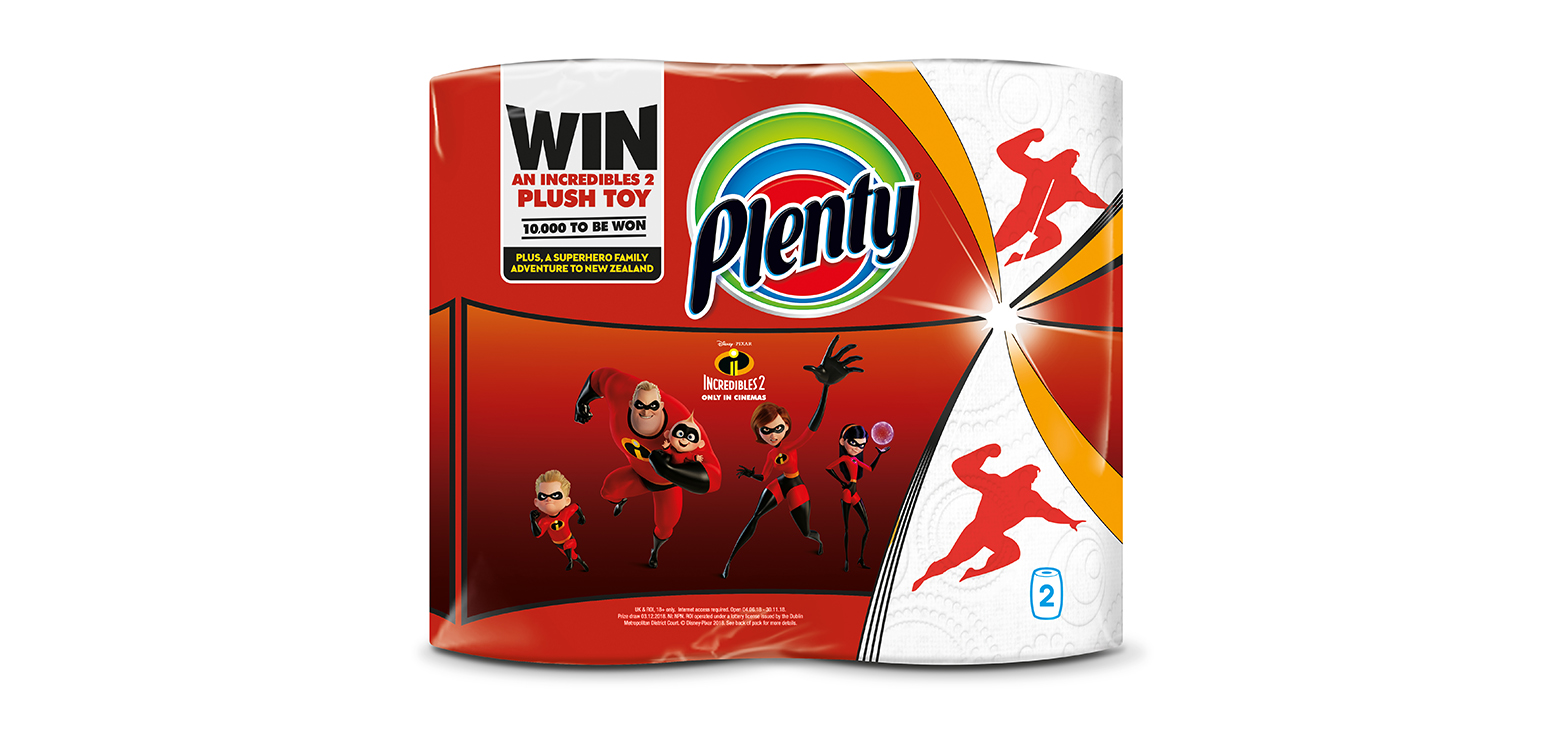 Household towel brand Plenty is collaborating with Disney ahead of the hotly-anticipated launch of the Disney∙Pixar film Incredibles 2, which will be released in UK cinemas on July 13th.