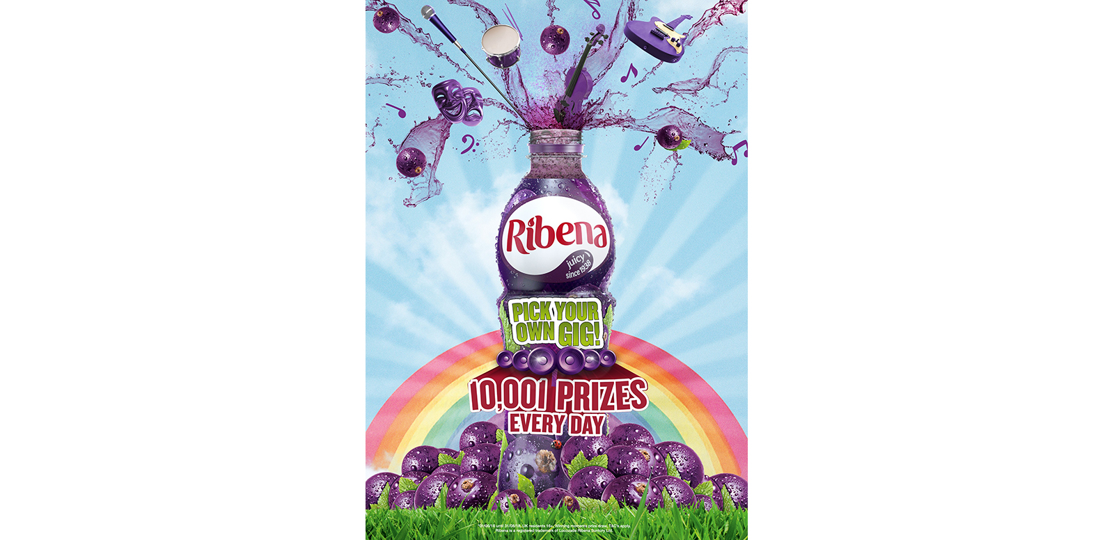 Ribena has launched a major summer on pack promotion, 'Pick Your Own Gig', offering customers in the UK and Republic of Ireland an opportunity to win tickets to a Ticketmaster event of their choice – with runner-up prizes of free music downloads and free bottles of Ribena.