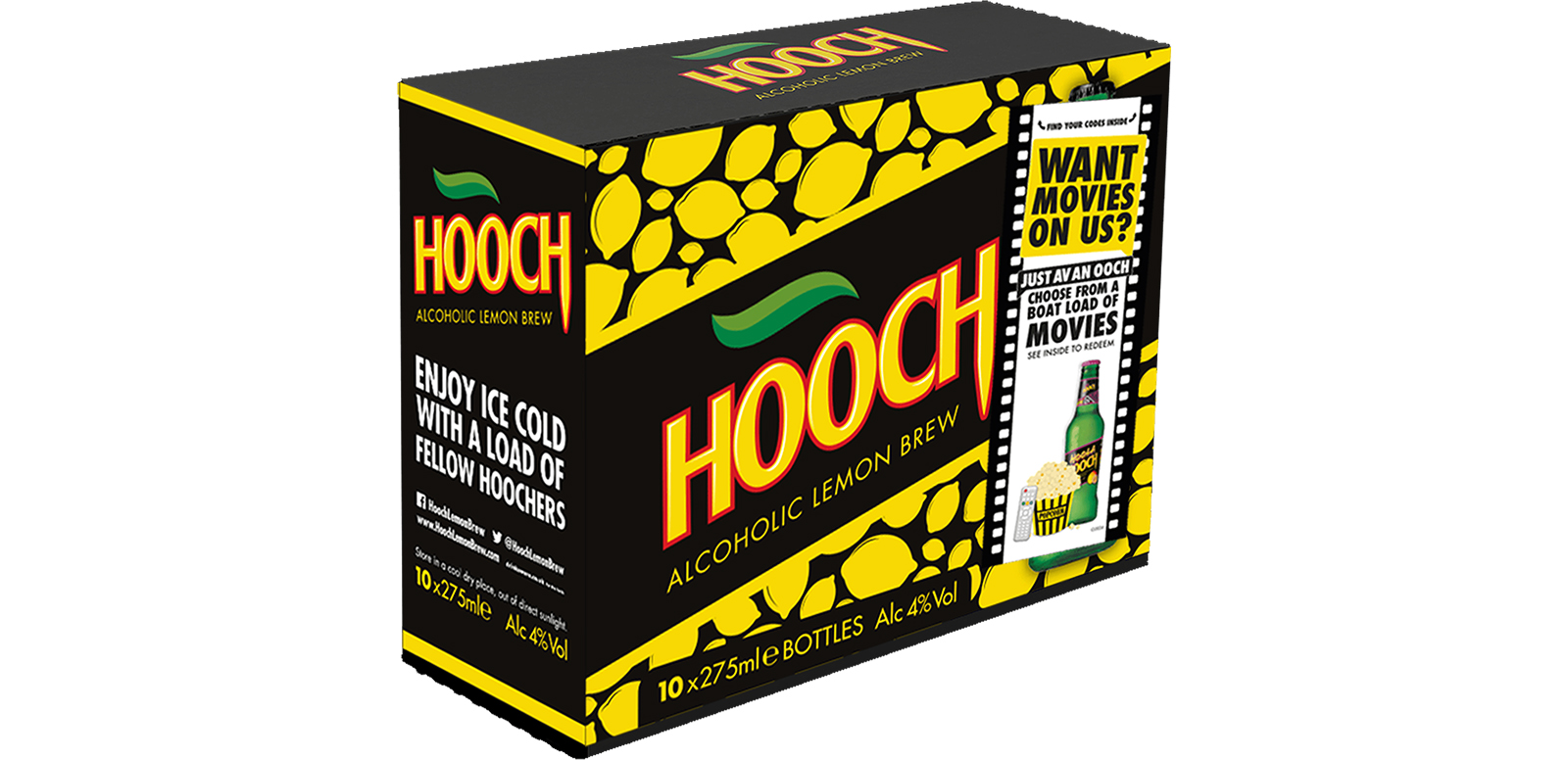 Flavoured Alcoholic Beverage brand Hooch is set to unveil its biggest ever promotion, which will see the brand giving away a movie with every purchase of a promotional bottle or pack. Consumers will have access to thousands of movies at the touch of a button, including many of the biggest cinema blockbusters.