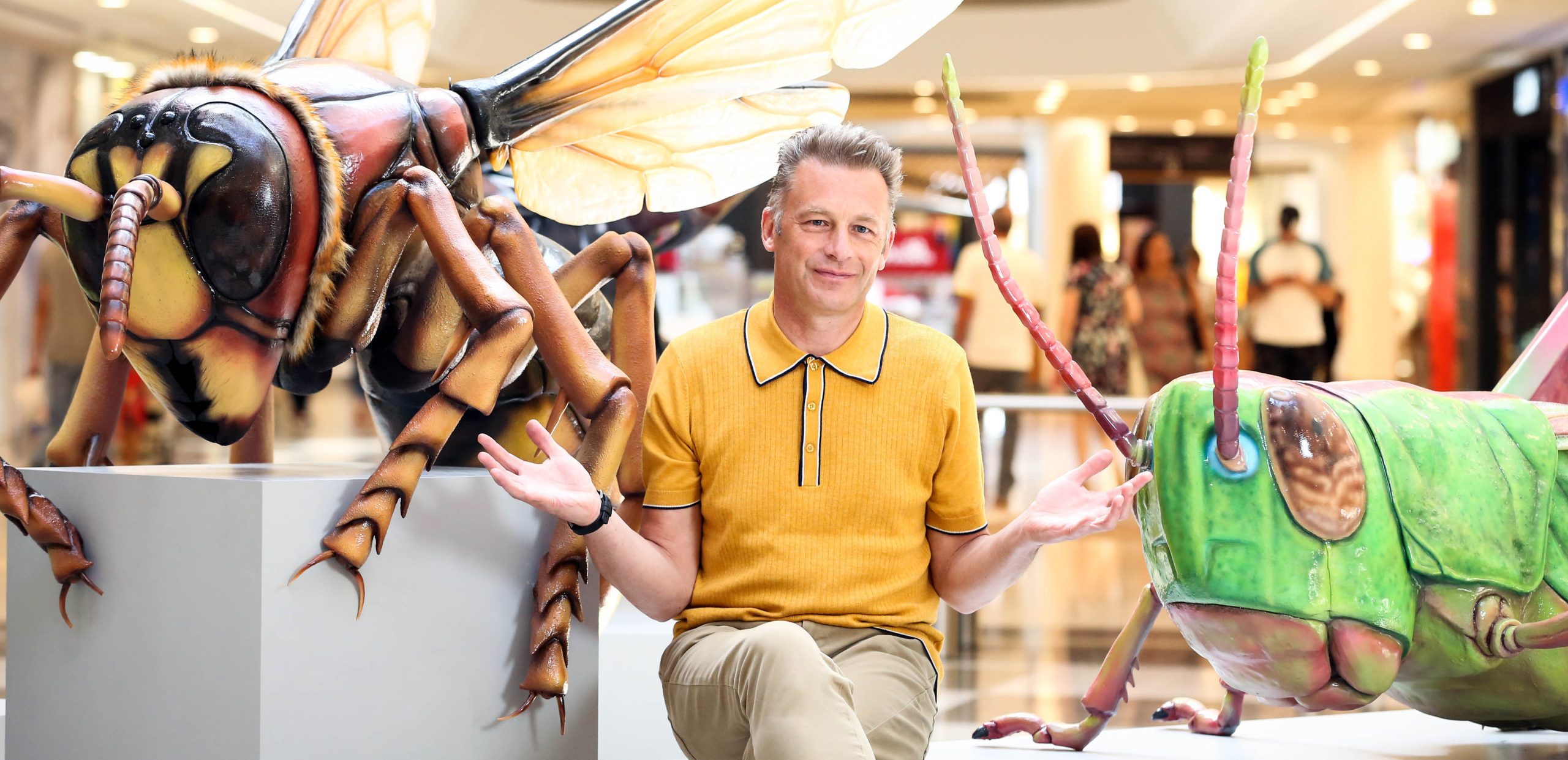 Shopping centre owner intu has launched Big Bugs On Tour, an experiential roadshow backed by naturalist Chris Packham that brings adults and children face-to-face with 12 giant British bugs at 13 malls nationwide. Photo credit Matt Alexander/intu